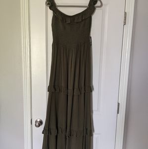 NWT army green maxi dress